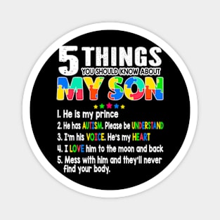 Autism Awareness Support Autism Son Kids for Mom Dad Magnet